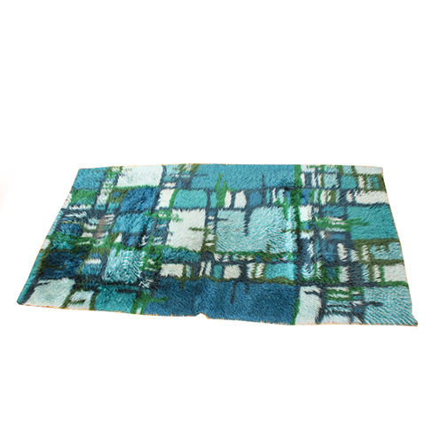 Vintage Handwoven Abstract Shag Rug