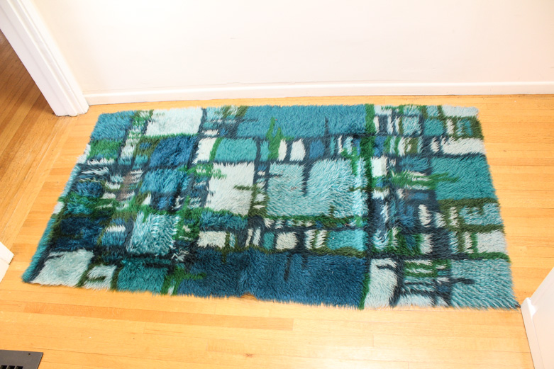 Vintage Handwoven Abstract Shag Rug
