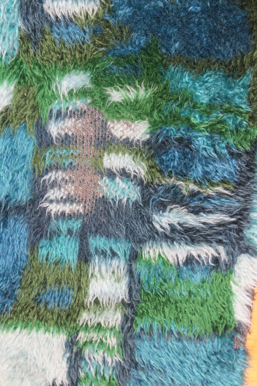 Vintage Handwoven Abstract Shag Rug