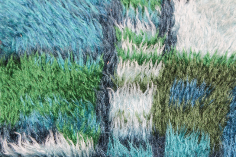 Vintage Handwoven Abstract Shag Rug