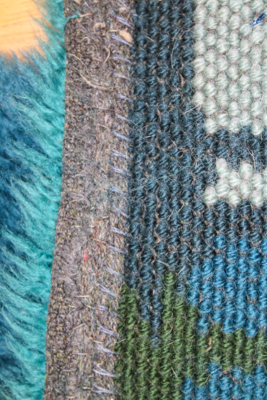 Vintage Handwoven Abstract Shag Rug