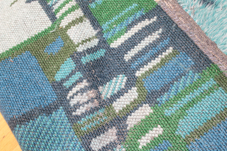 Vintage Handwoven Abstract Shag Rug