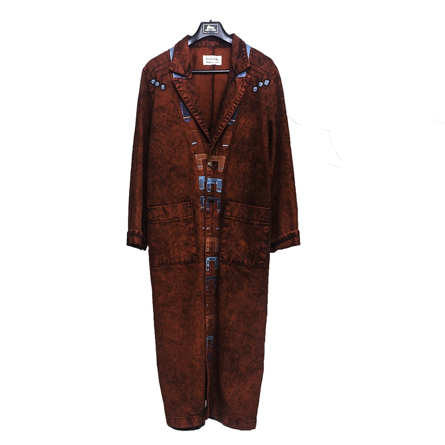 Uwiga American Indian Inspired Hand Painted Denim Coat