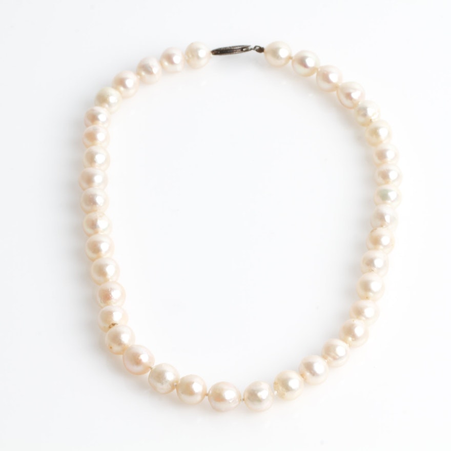 Sterling Silver and Cultured Freshwater Pearl Necklace