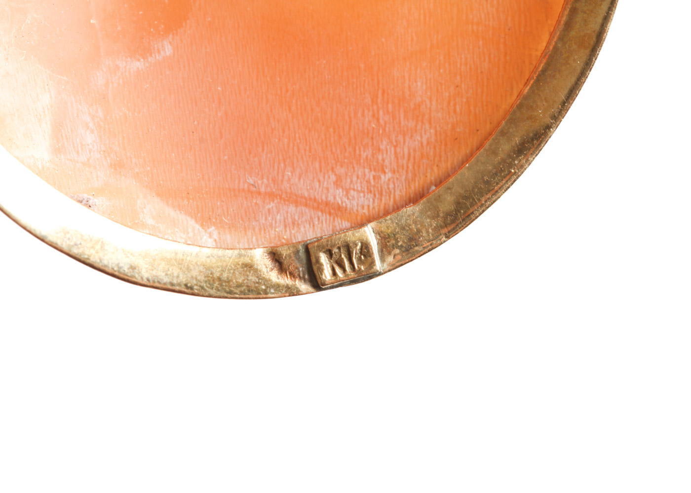 Vintage 14K Yellow Gold and Carved Shell Cameo Pendant Brooch