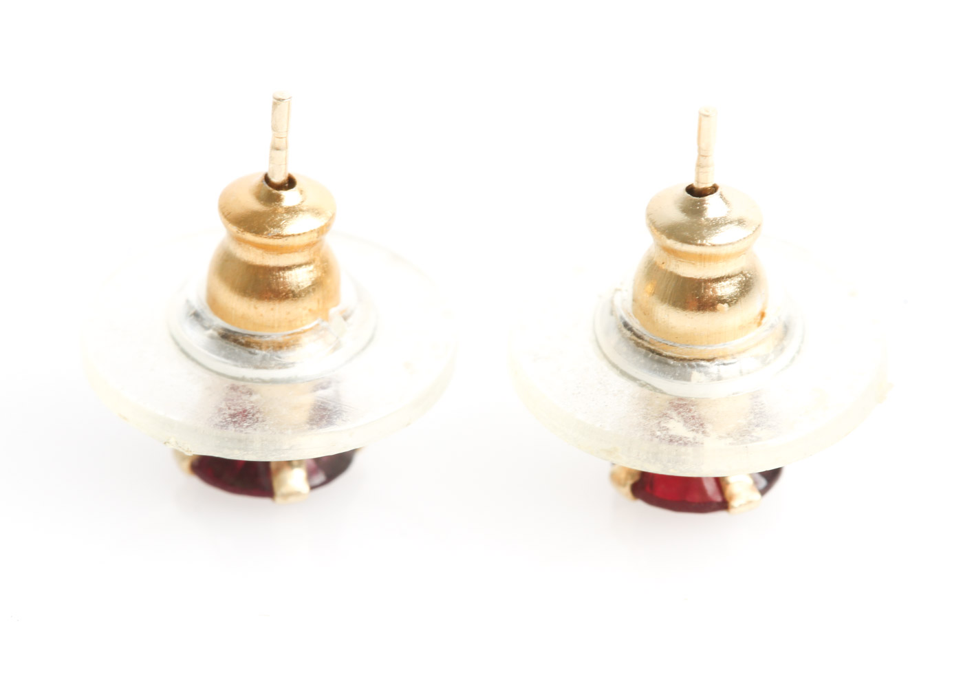 14K Yellow Gold and Garnet Stud Earrings