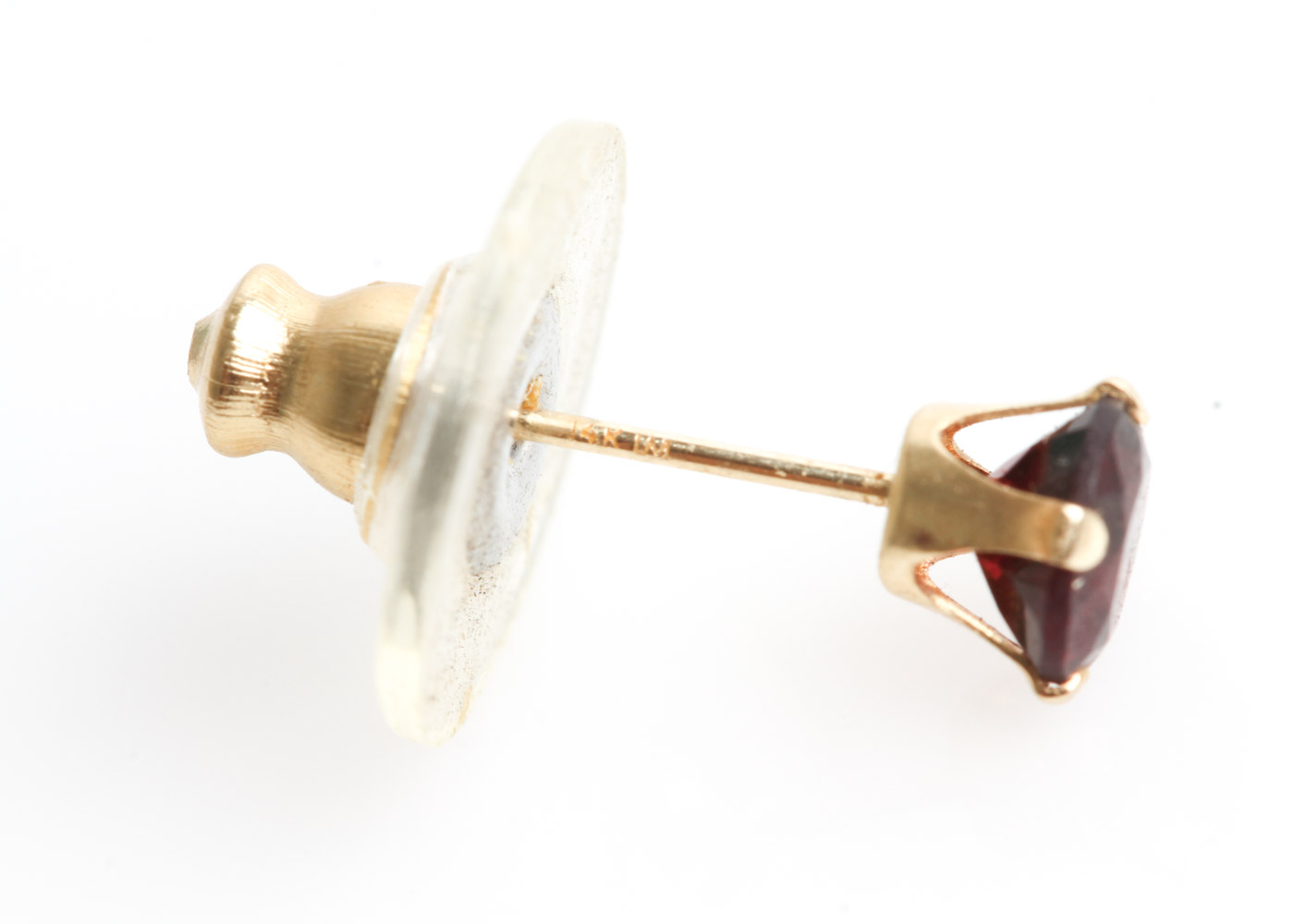 14K Yellow Gold and Garnet Stud Earrings