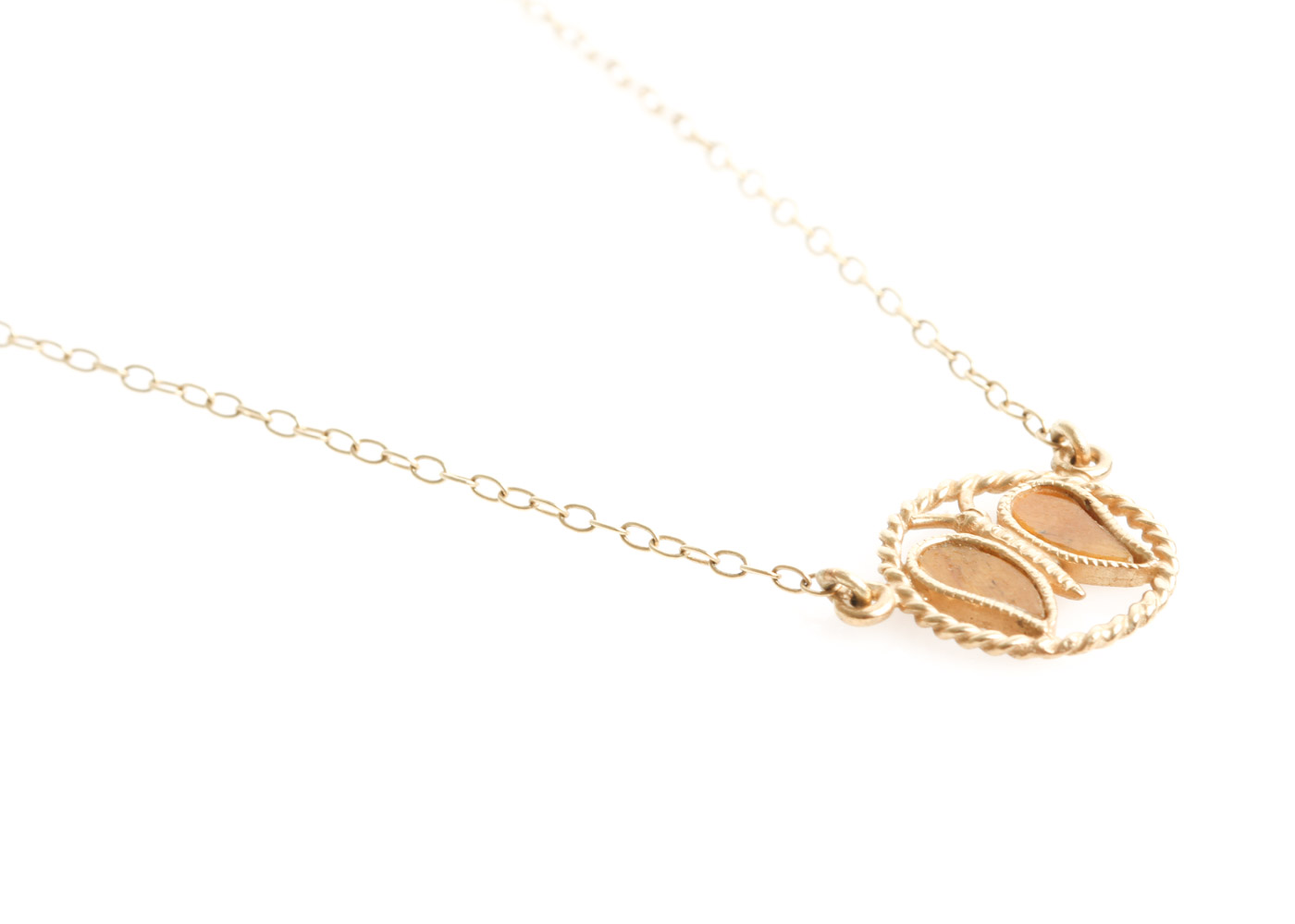 14K Yellow Gold and Tiger's Eye Butterfly Pendant Necklace