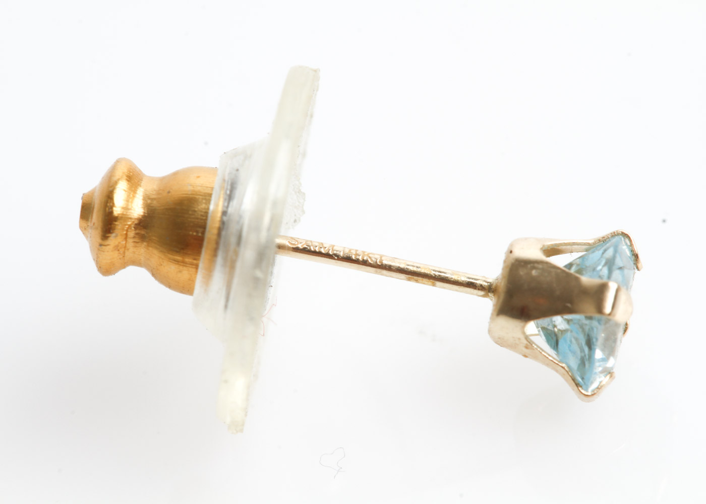 14K Yellow Gold and Blue Topaz Stud Earrings