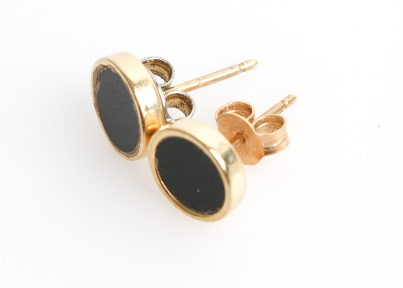 Ciani 14K Yellow Gold and Onyx Disc Stud Earrings