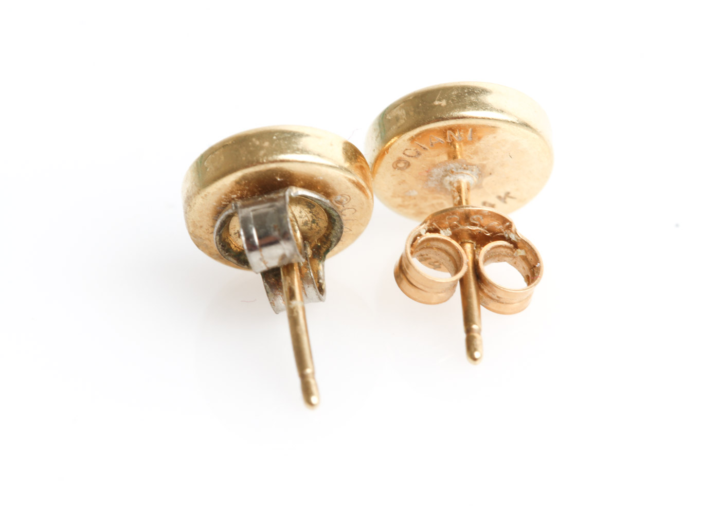 Ciani 14K Yellow Gold and Onyx Disc Stud Earrings