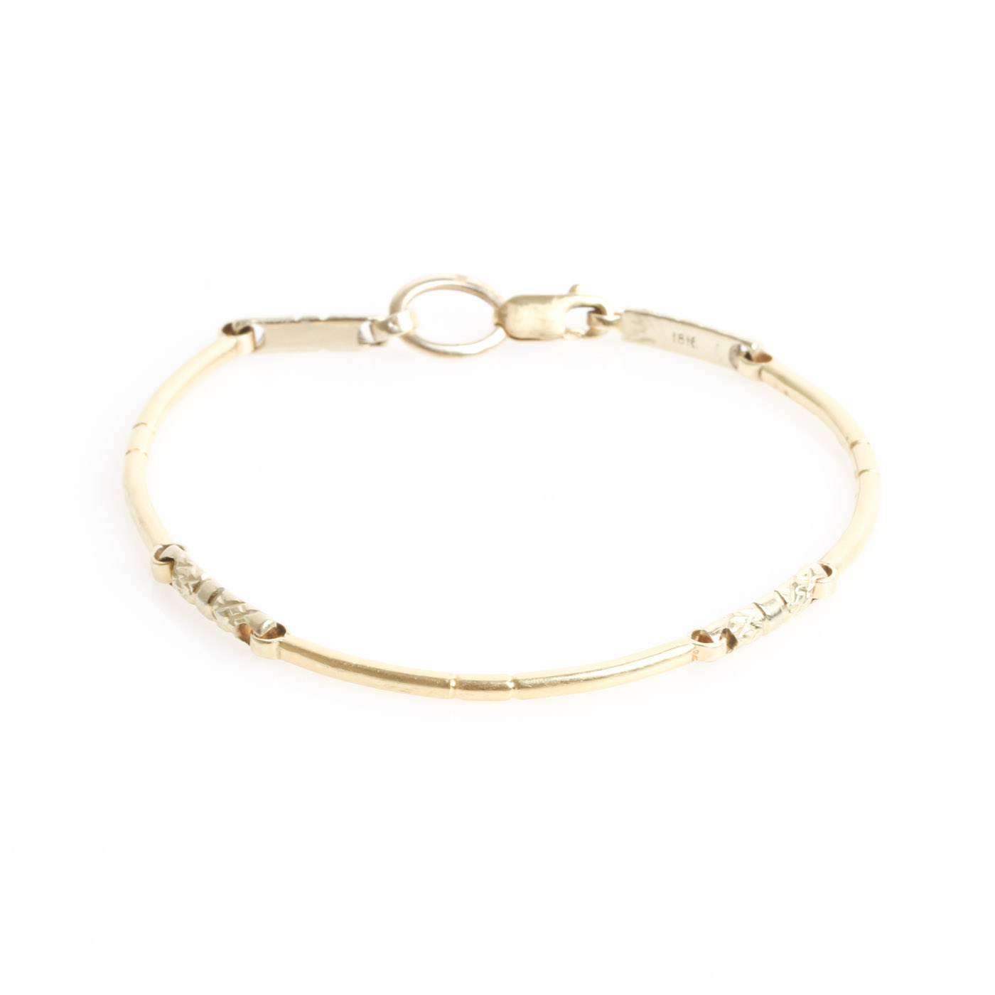 18K Yellow Gold Curved Link Bracelet