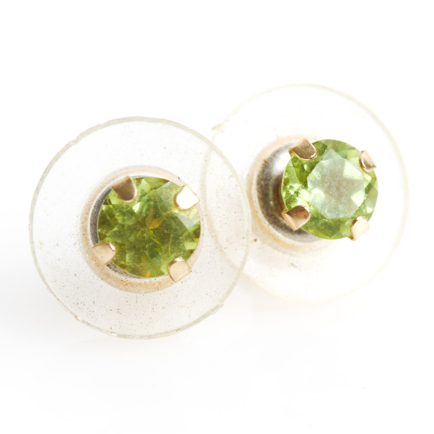 14K Yellow Gold and Peridot Stud Earrings
