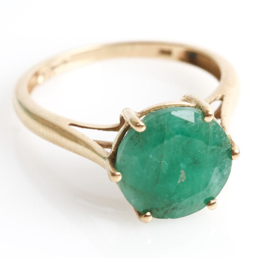 10K Yellow Gold and 2.75 CTS Emerald Ring