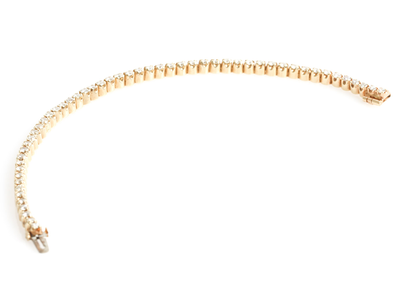 Vintage 14K Yellow Gold and 2.00 CTW Diamond Tennis Bracelet