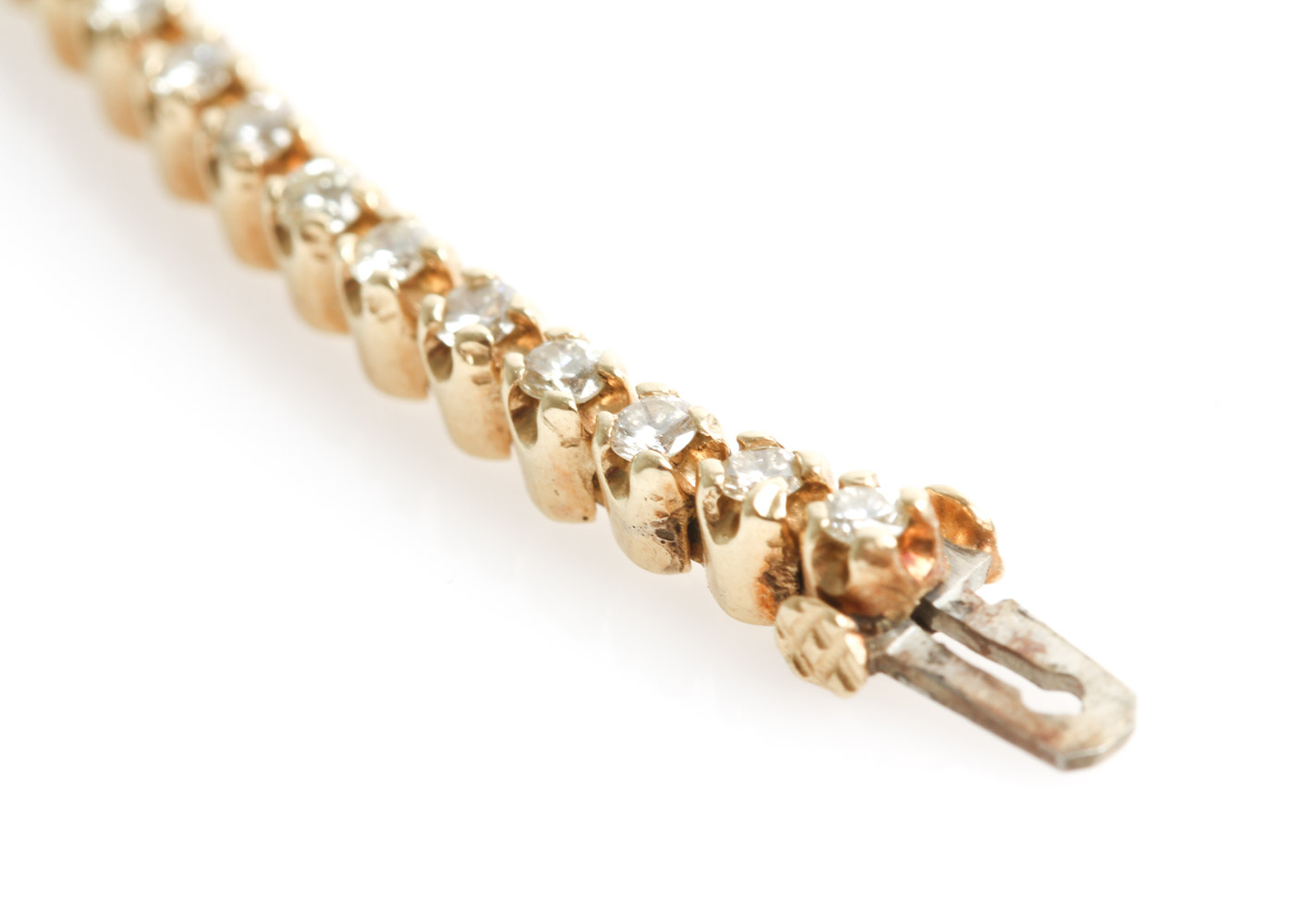 Vintage 14K Yellow Gold and 2.00 CTW Diamond Tennis Bracelet