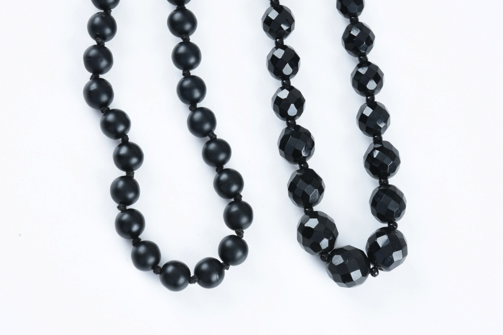 Seven Vintage Beaded Necklaces and Belt Buckle