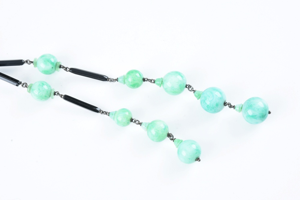 Seven Vintage Beaded Necklaces and Belt Buckle