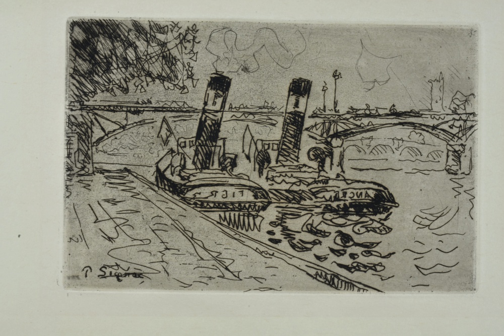 Collection of Two Etchings with Marine Landscape Scenes