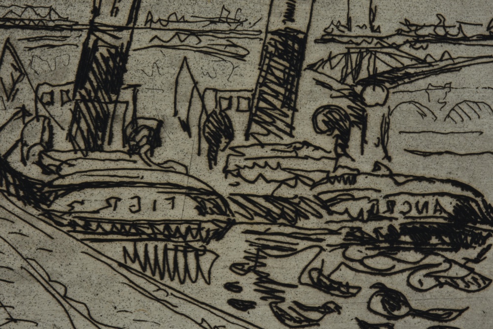 Collection of Two Etchings with Marine Landscape Scenes