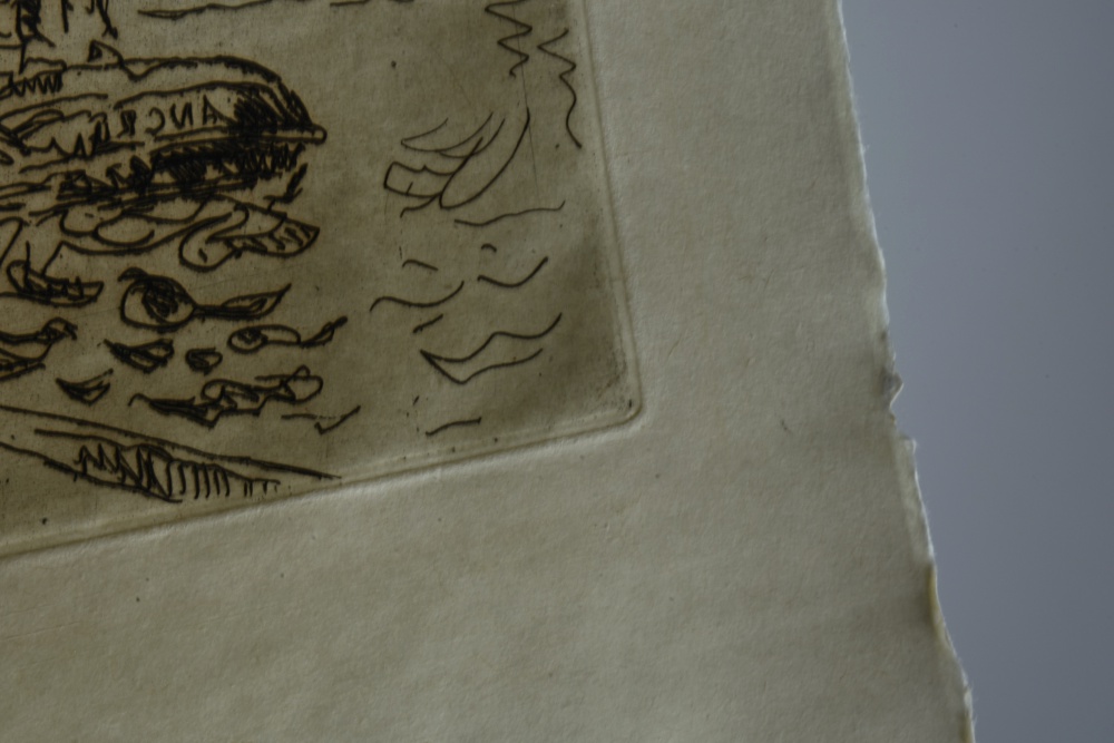 Collection of Two Etchings with Marine Landscape Scenes