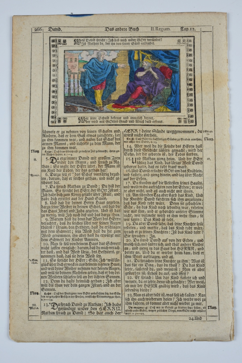 Antique German "Luther Bible" Folio with 2 Samuel 11-12