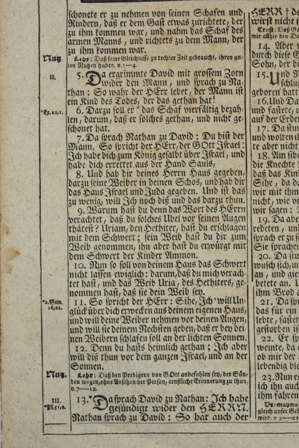 Antique German "Luther Bible" Folio with 2 Samuel 11-12