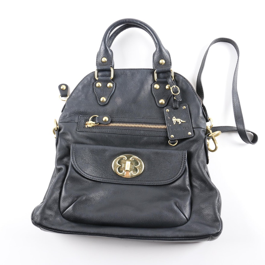 Emma Fox Black Leather Handbag