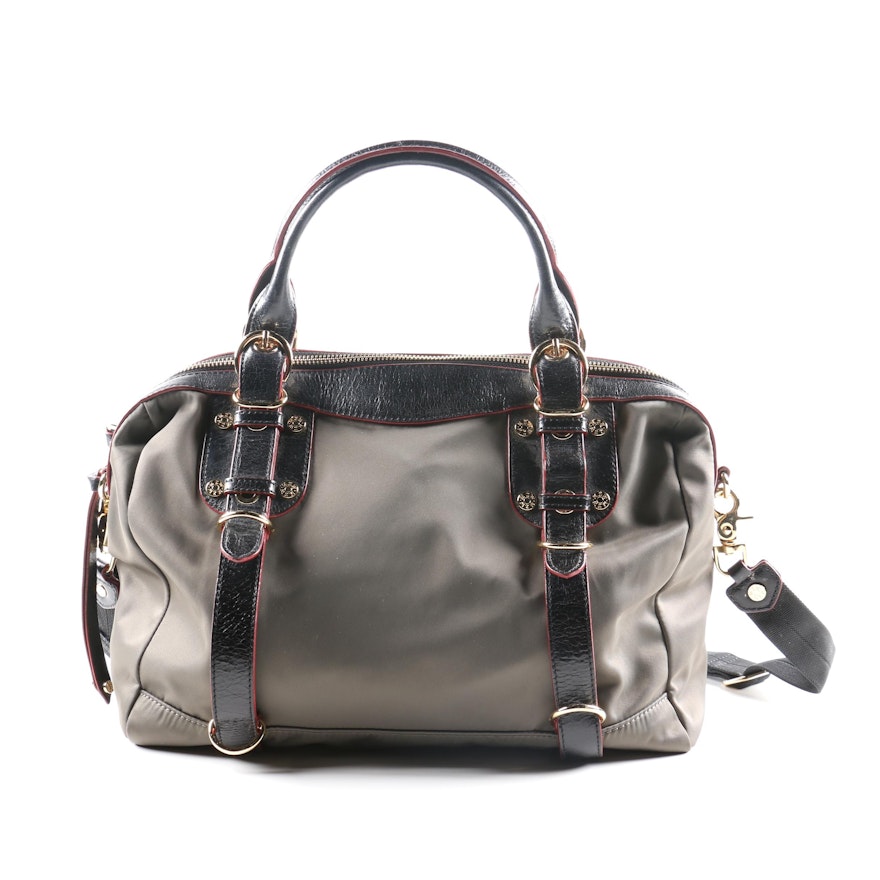 MZ Wallace Grey Nylon Bag with Black Leather Trim