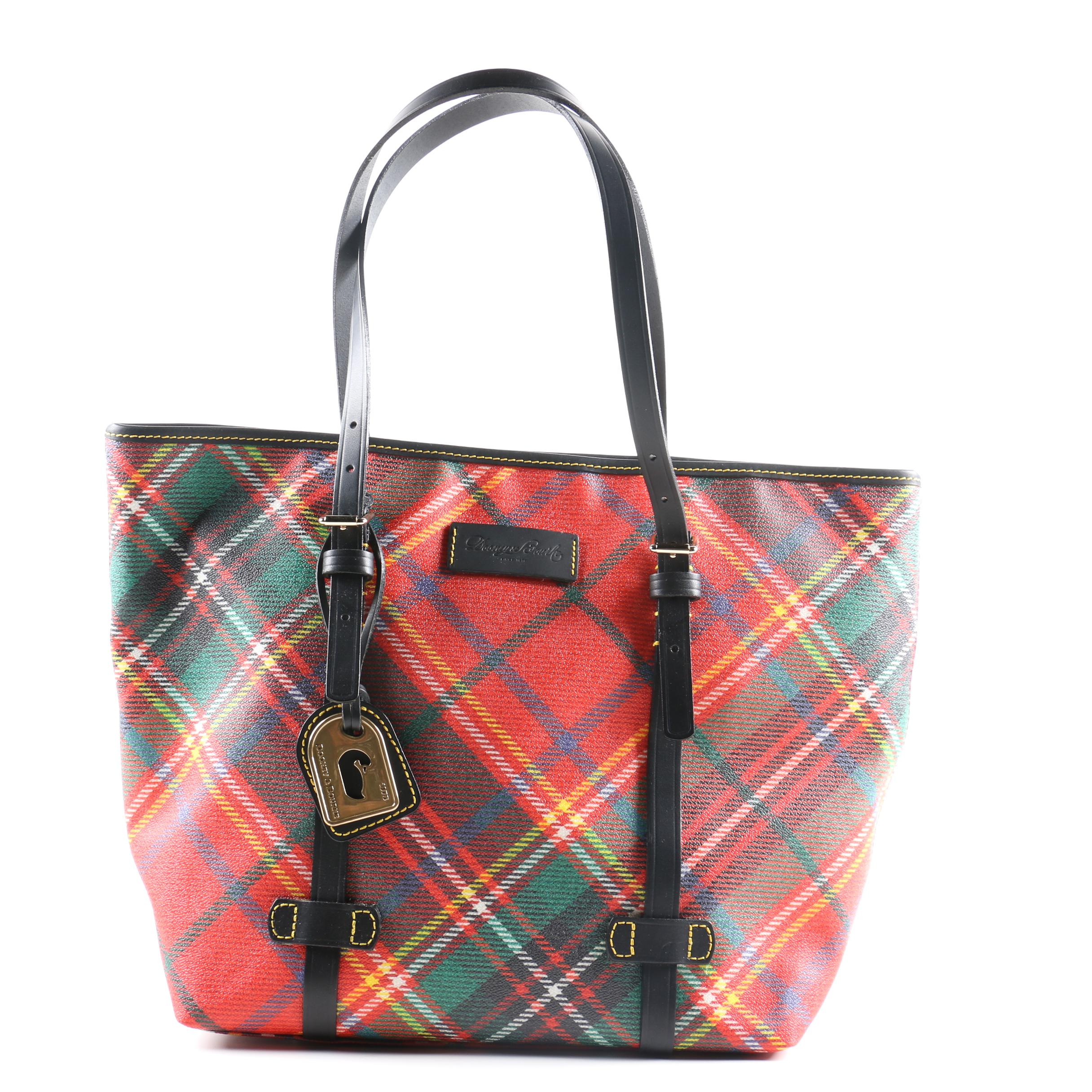 Dooney & Bourke Red Tartan Plaid Tote and Wristlet