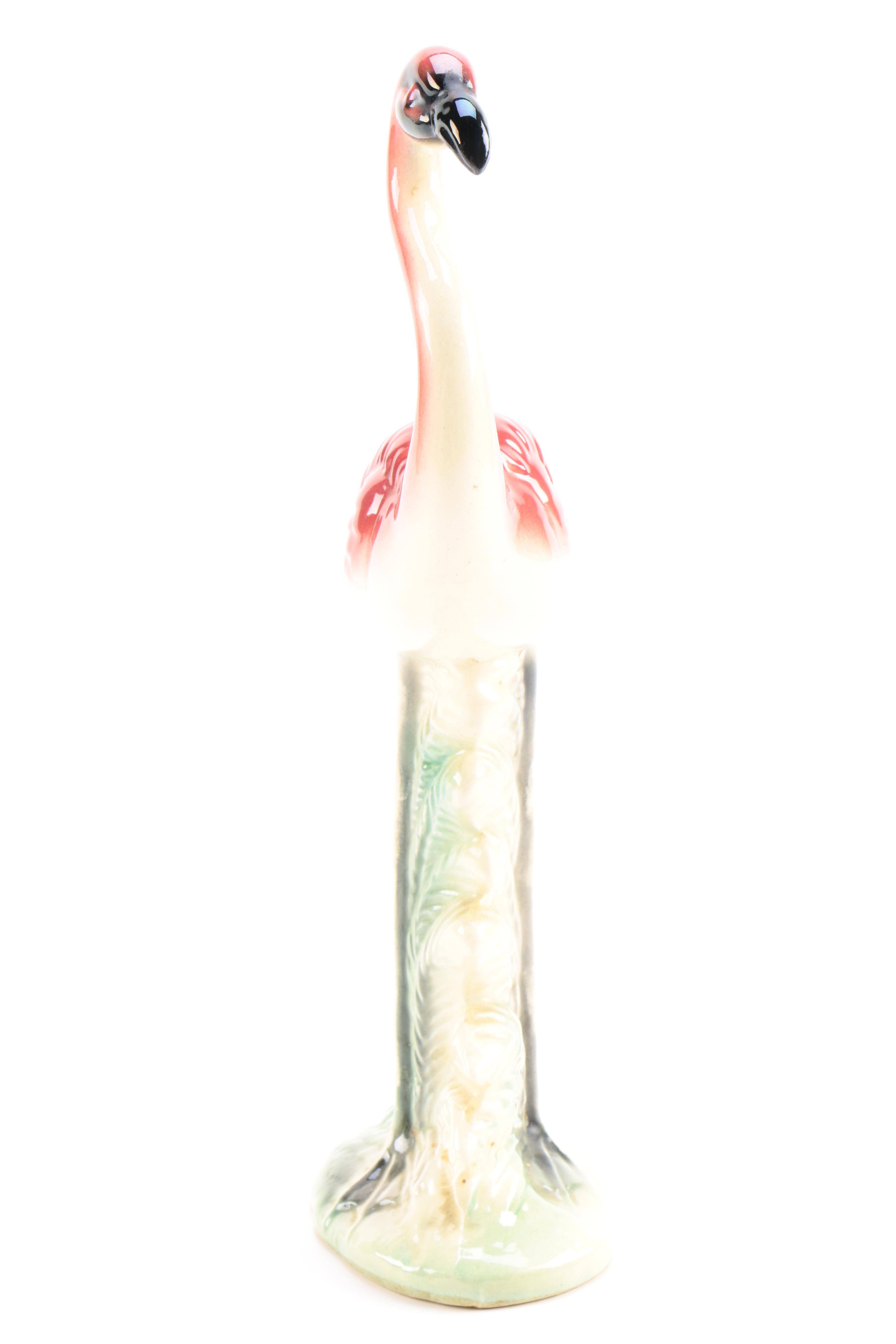 Ceramic Flamingo Figurine