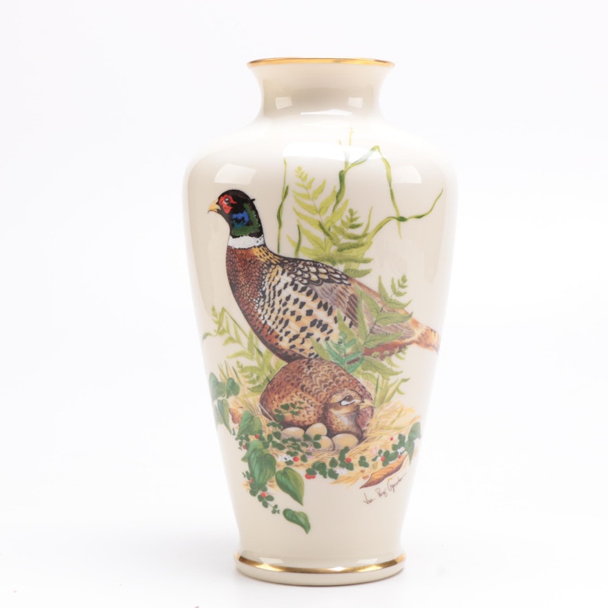 Lenox "Game Birds" Pheasant Porcelain Vase