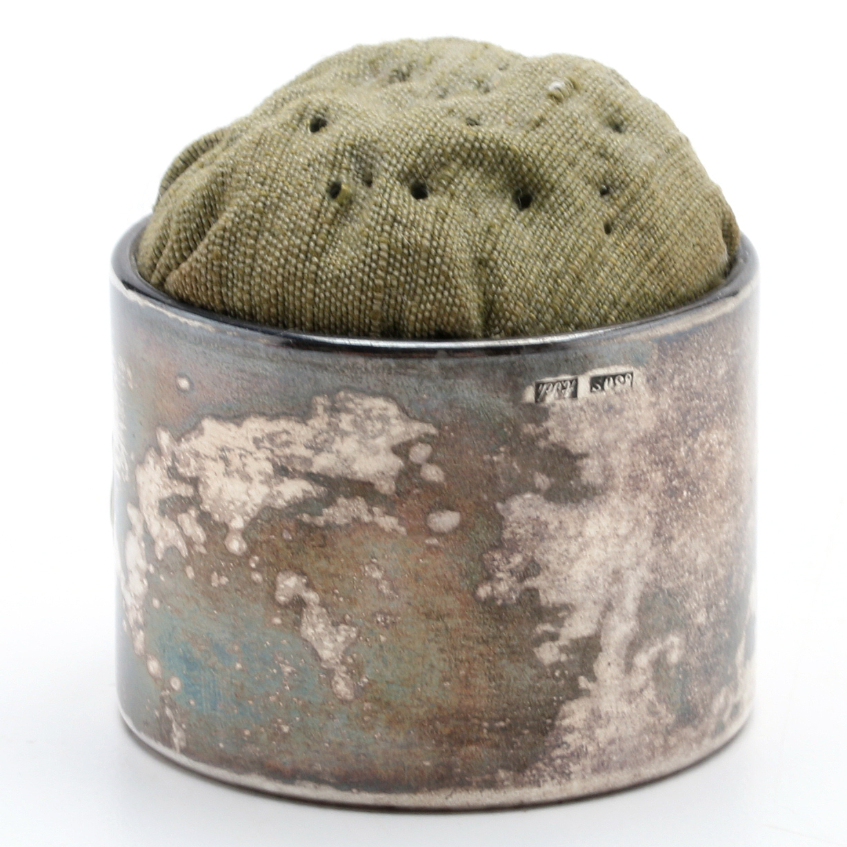 Vintage 900 Silver Albert Scharning Monogrammed Pin Cushion