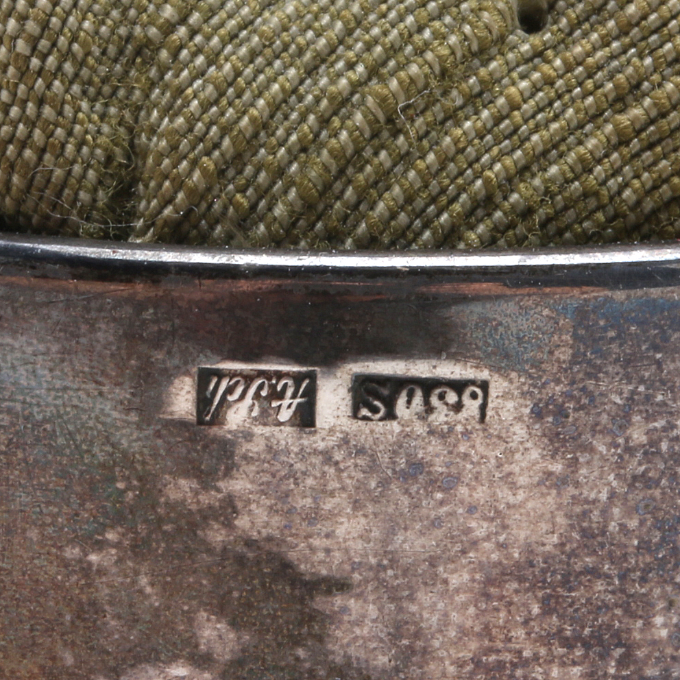 Vintage 900 Silver Albert Scharning Monogrammed Pin Cushion