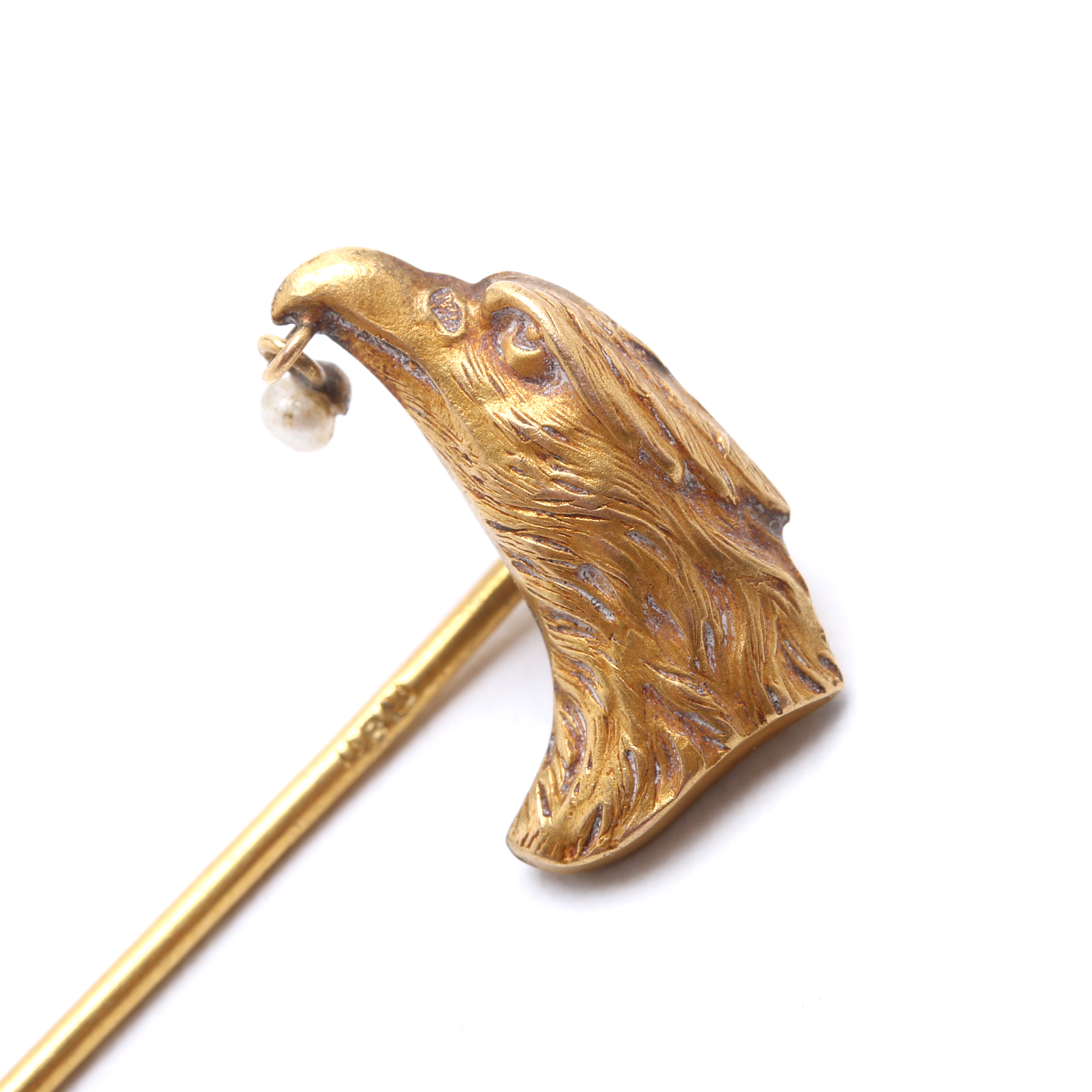 Three Antique Gold Filled Stick Pins Embellished with Seed Pearls