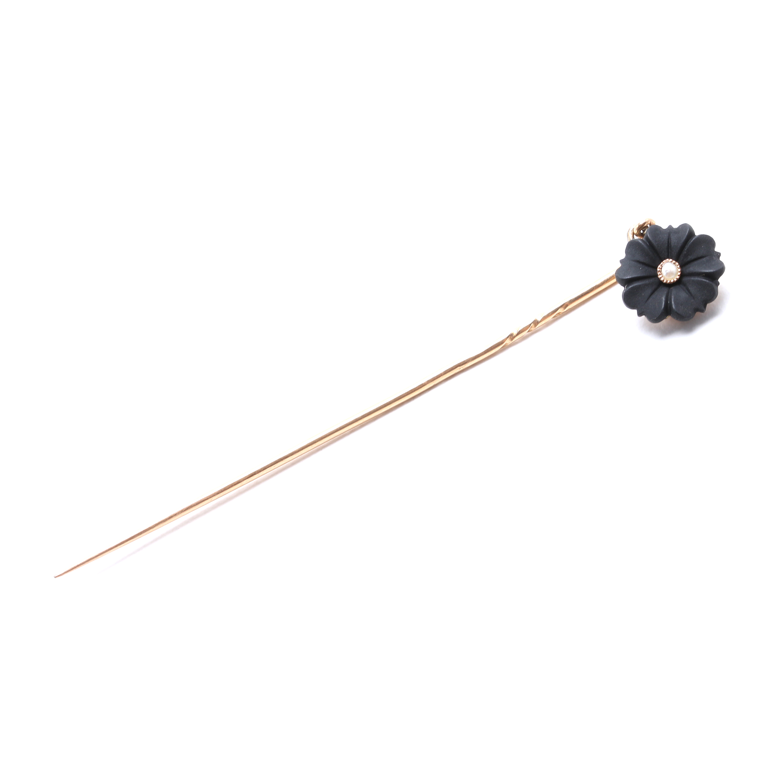 Three Antique Gold Filled Stick Pins Embellished with Seed Pearls