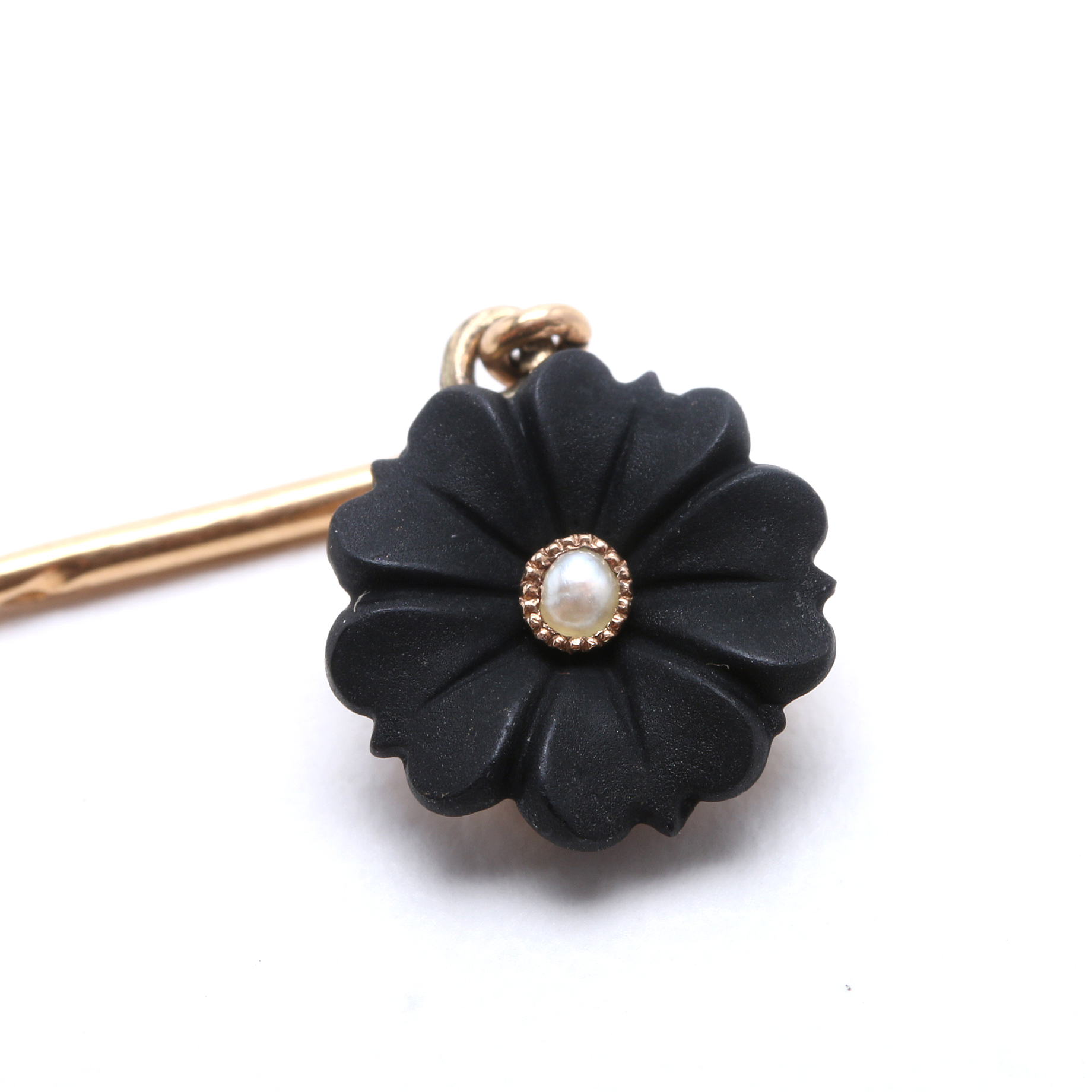 Three Antique Gold Filled Stick Pins Embellished with Seed Pearls