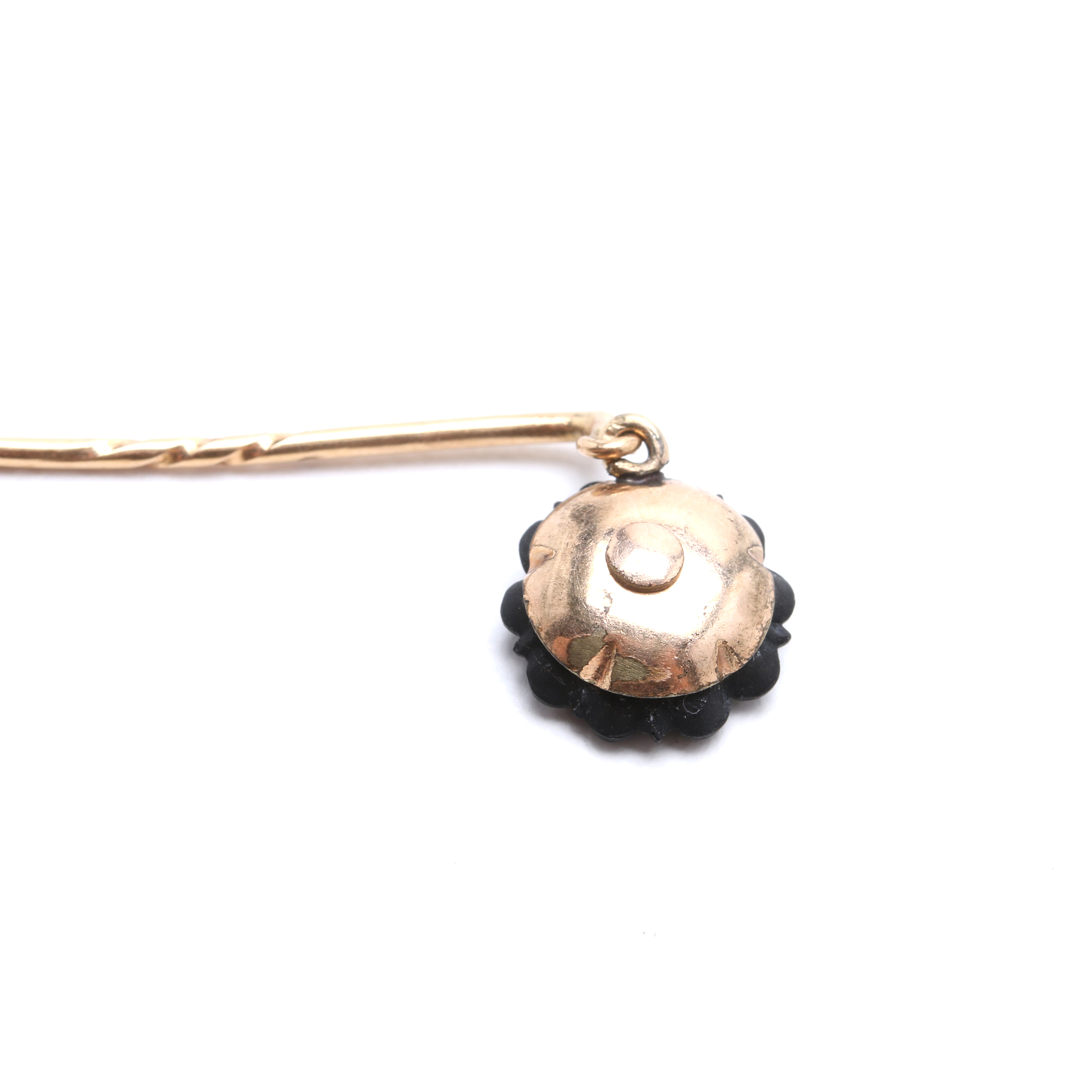 Three Antique Gold Filled Stick Pins Embellished with Seed Pearls