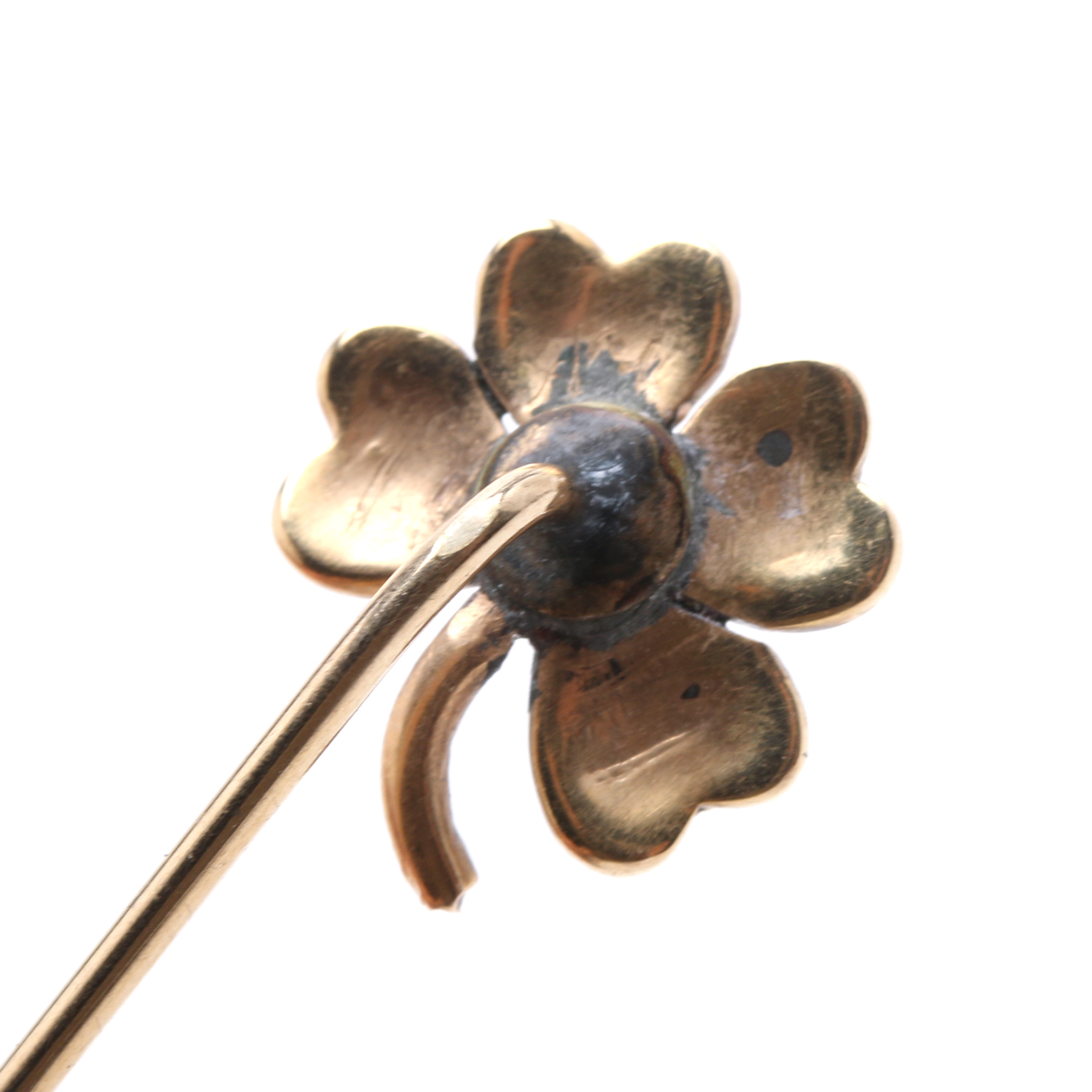 Three Antique Gold Filled Stick Pins Embellished with Seed Pearls