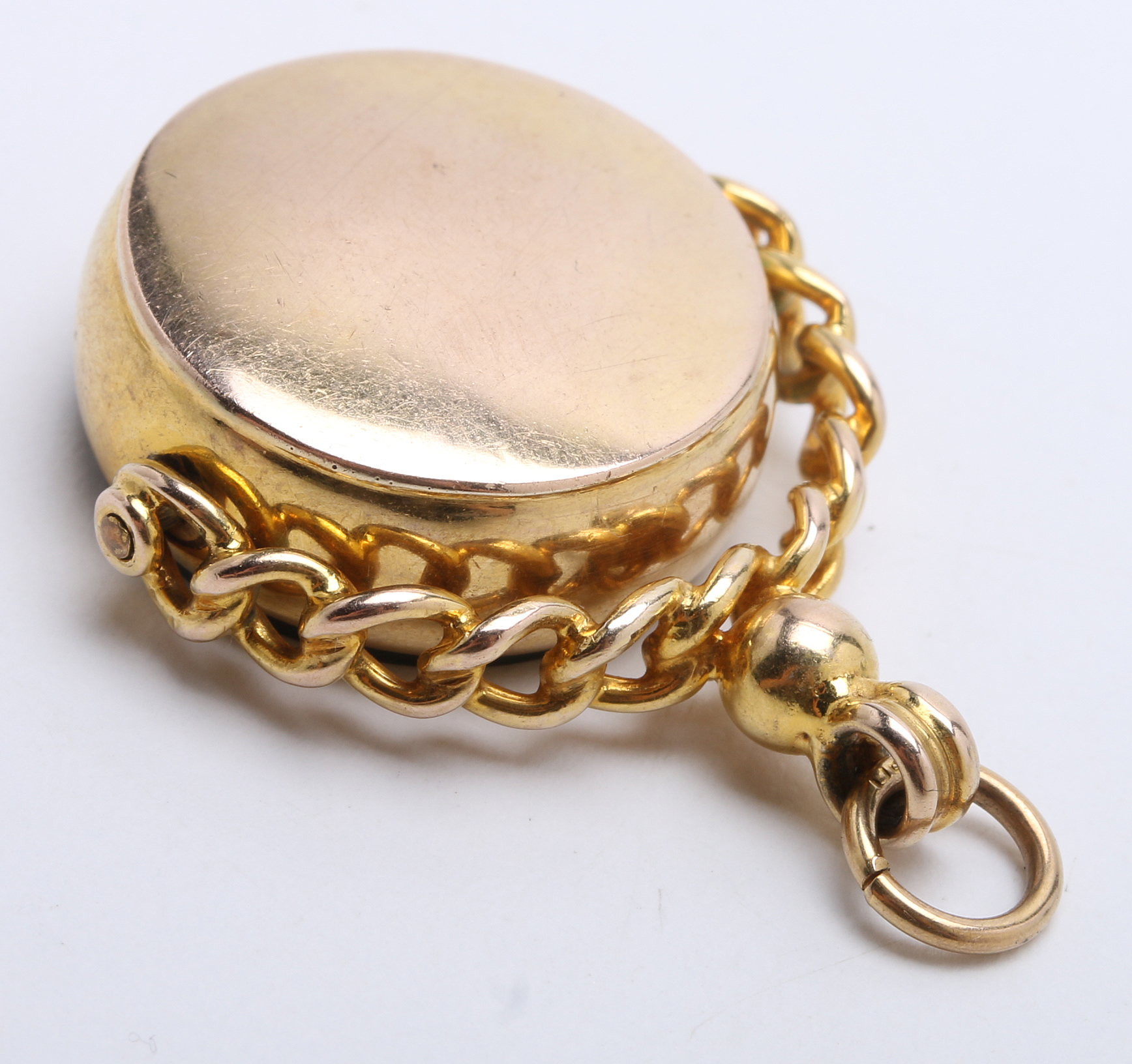 Circa 1909 Edwardian 9K Yellow Gold and Bloodstone Watch Fob