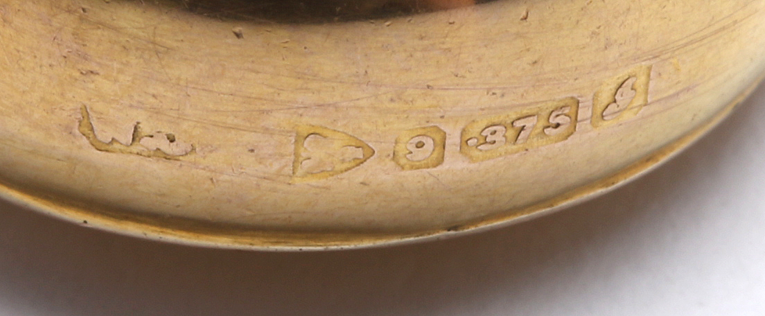 Circa 1909 Edwardian 9K Yellow Gold and Bloodstone Watch Fob