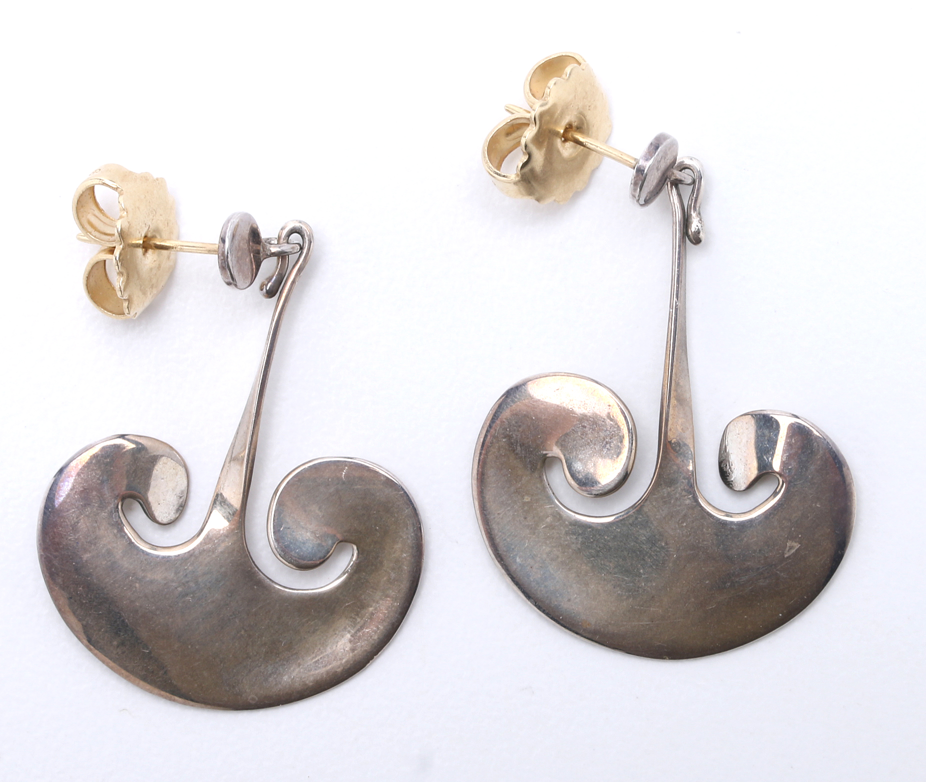 Vintage Torun Bulow Hube Sterling Earrings for Georg Jensen