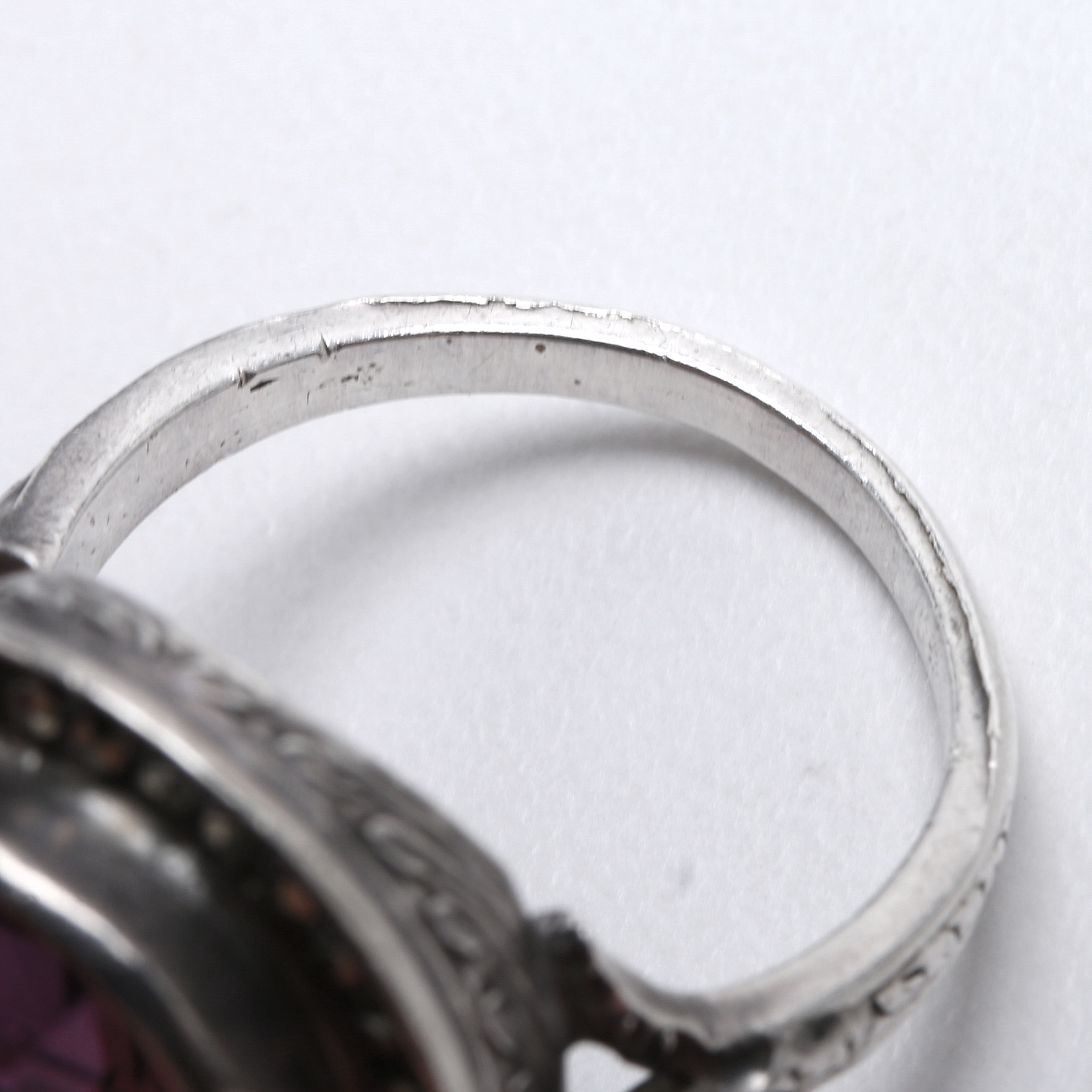 Vintage Pink Synthetic Sapphire Ring in a Sterling Silver Setting