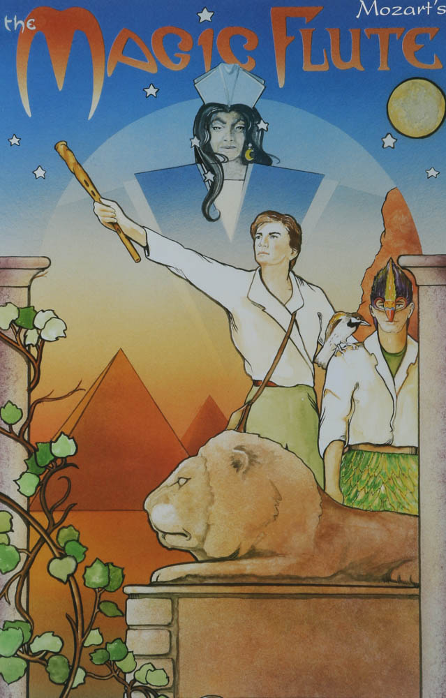 Offset Lithographs of Art Nouveau Style Opera Posters "The Magic Flute" and "La Traviata"