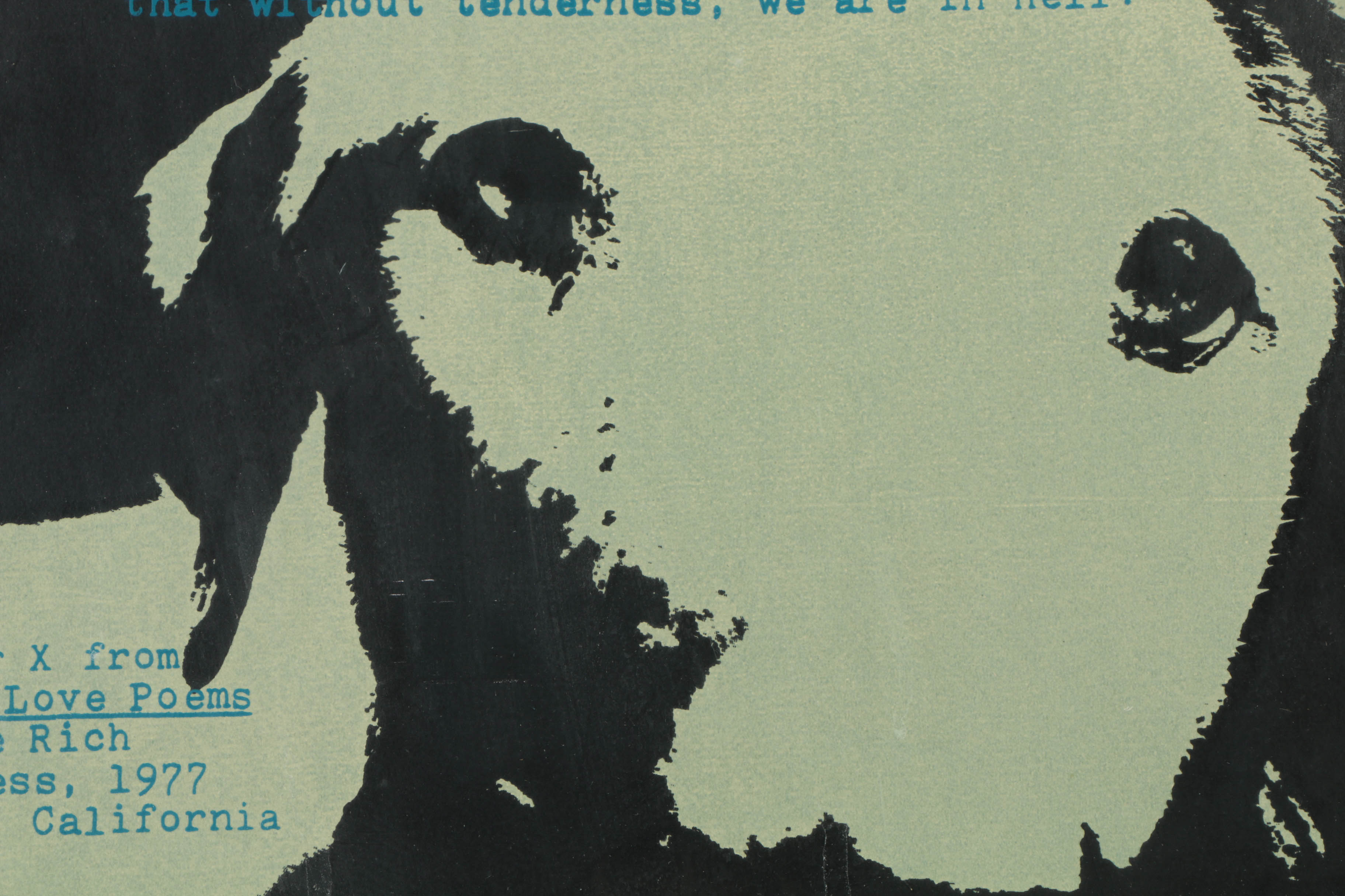 Martha Tabor Limited Edition Serigraph on Paper of Adrienne Rich's "Poem Number X"