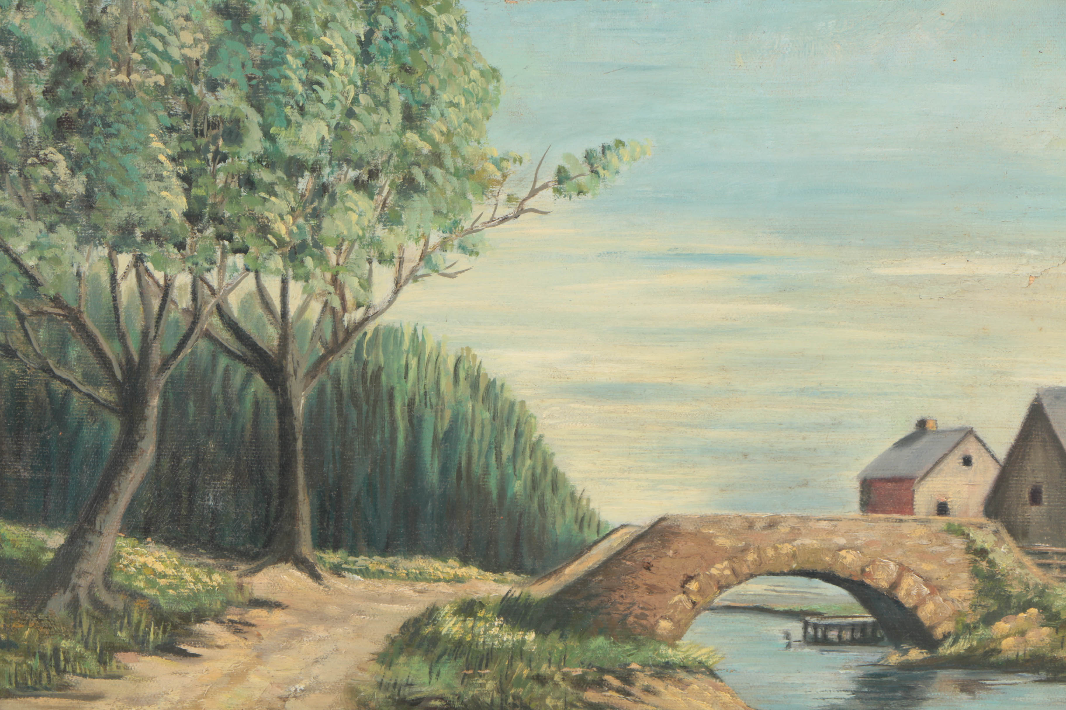 Julie A. Mulhearn Oil Painting on Canvas of Pastoral Landscape