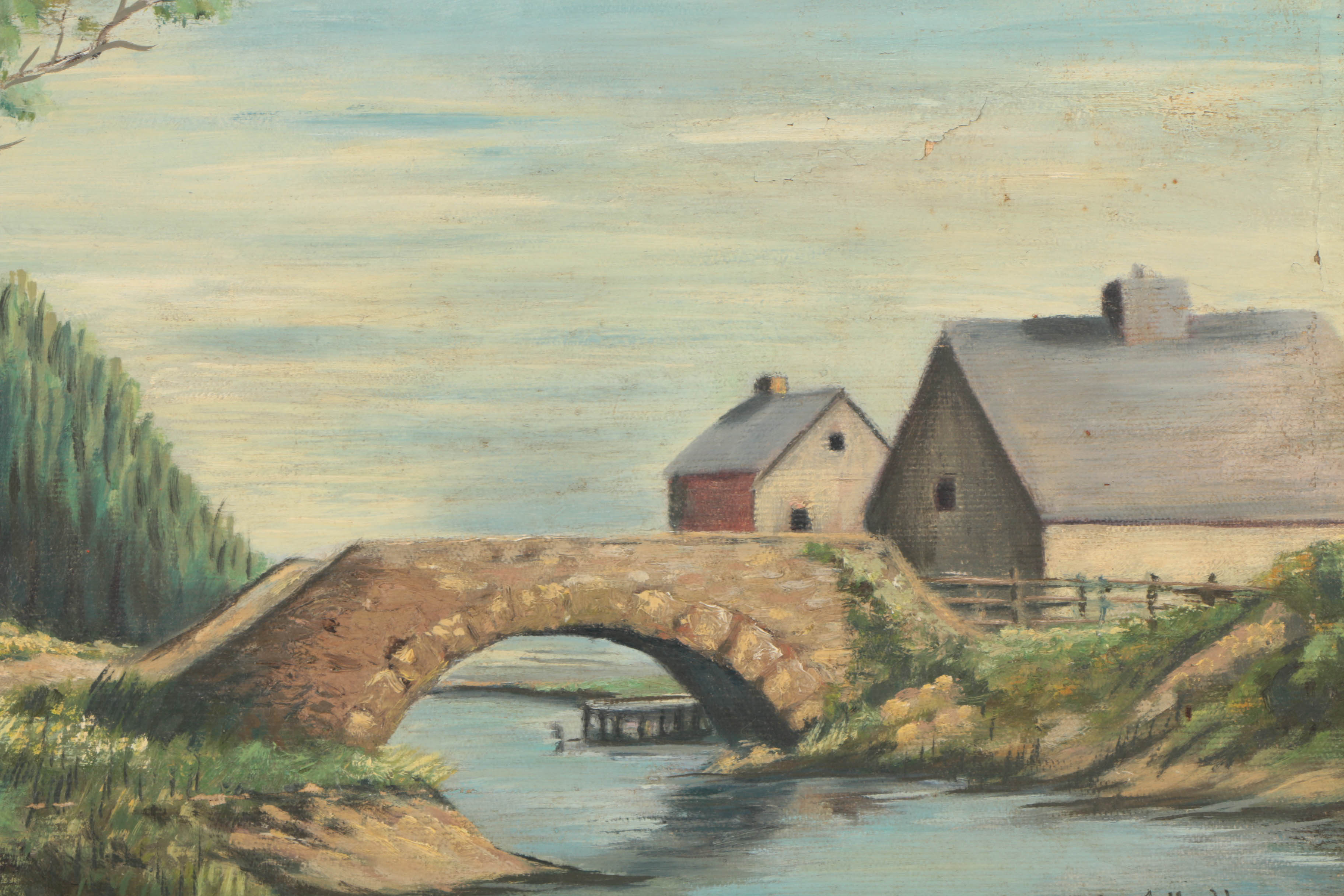 Julie A. Mulhearn Oil Painting on Canvas of Pastoral Landscape