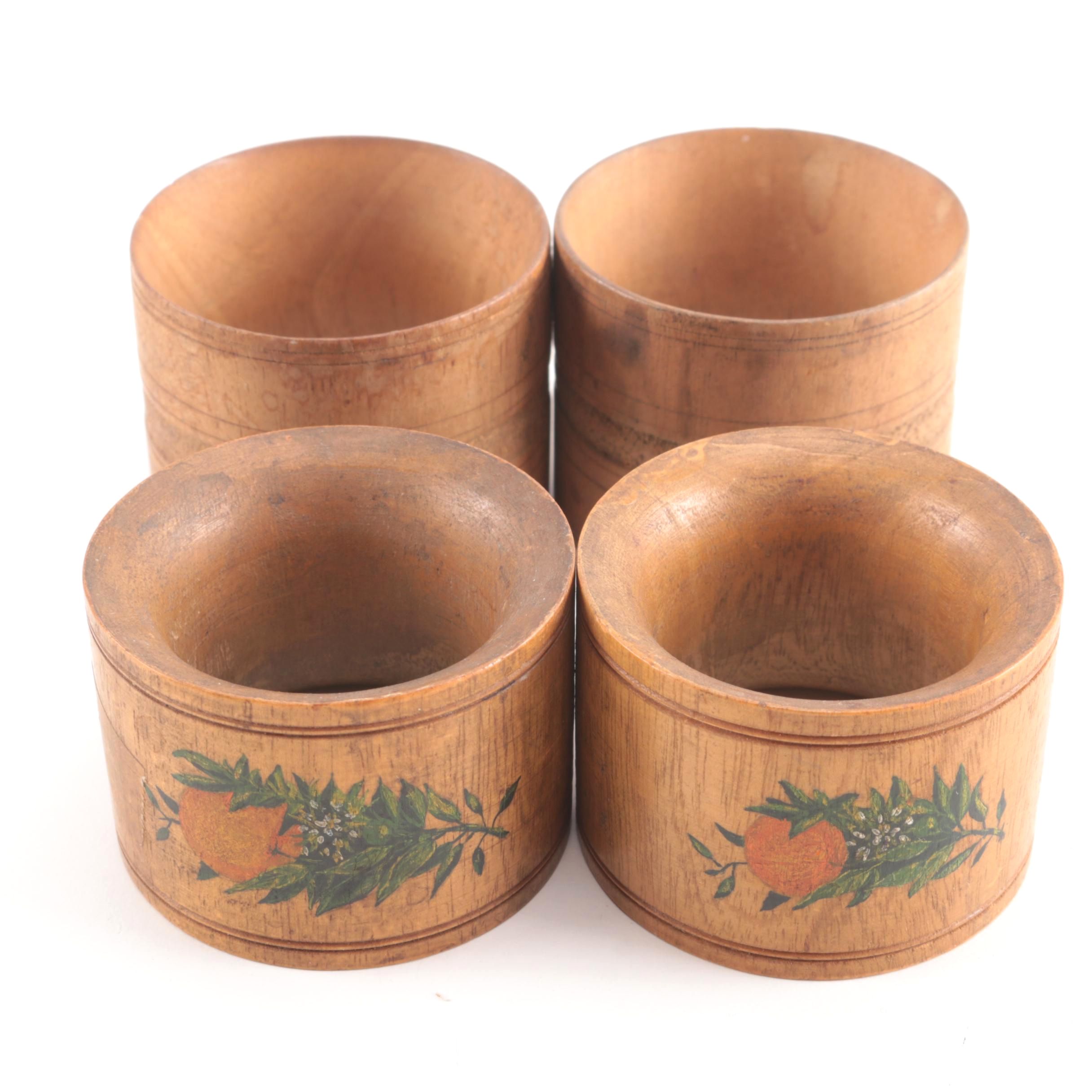 Antique Souvenir Wood Napkin Rings