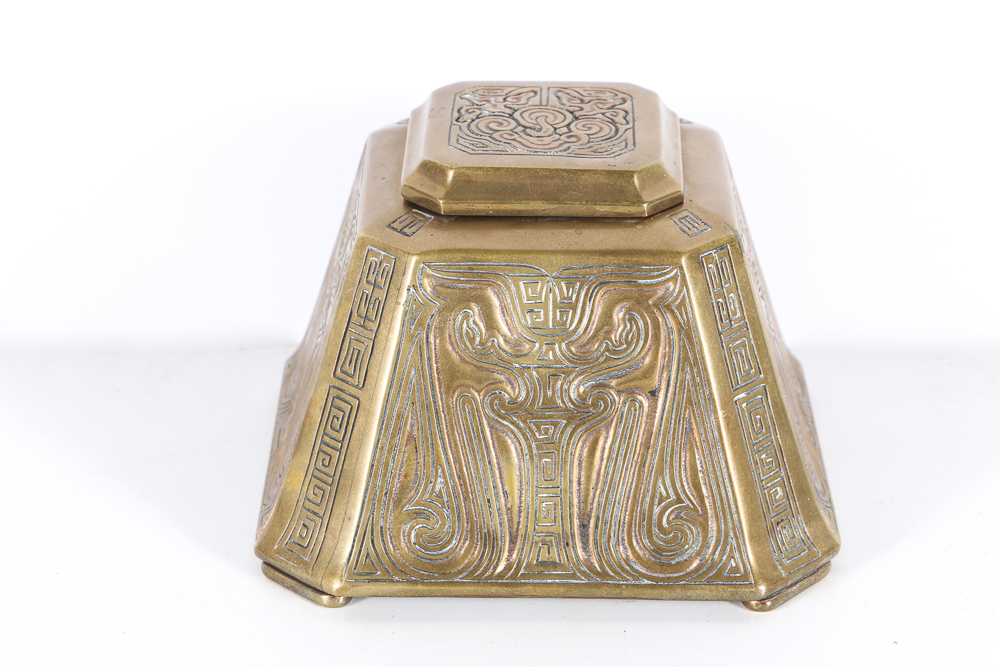 Circa 1910 Tiffany Studios "Chinese" Bronze Desk Set