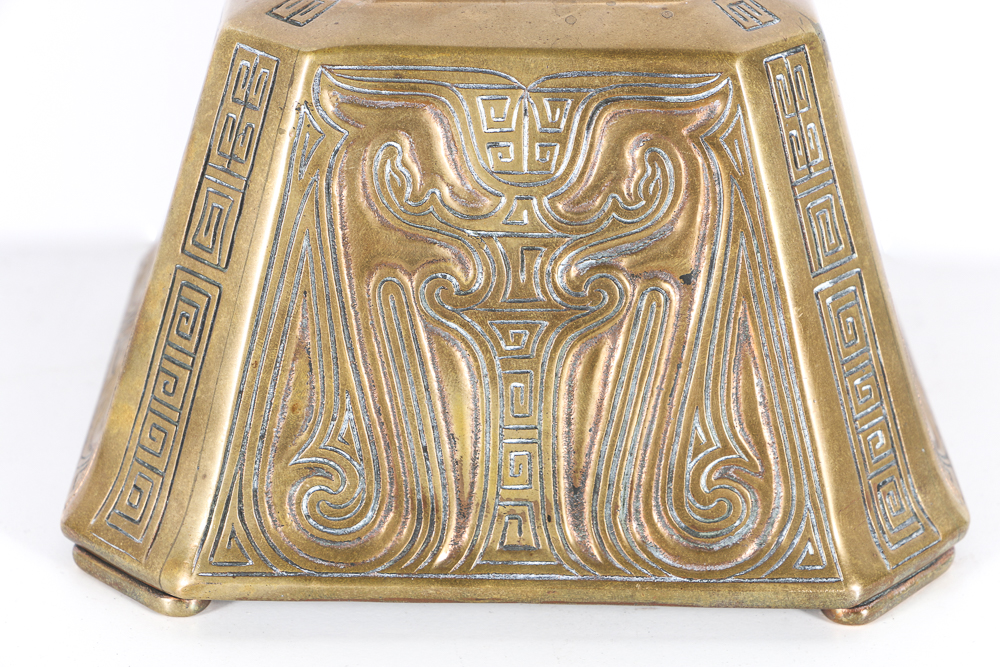 Circa 1910 Tiffany Studios "Chinese" Bronze Desk Set